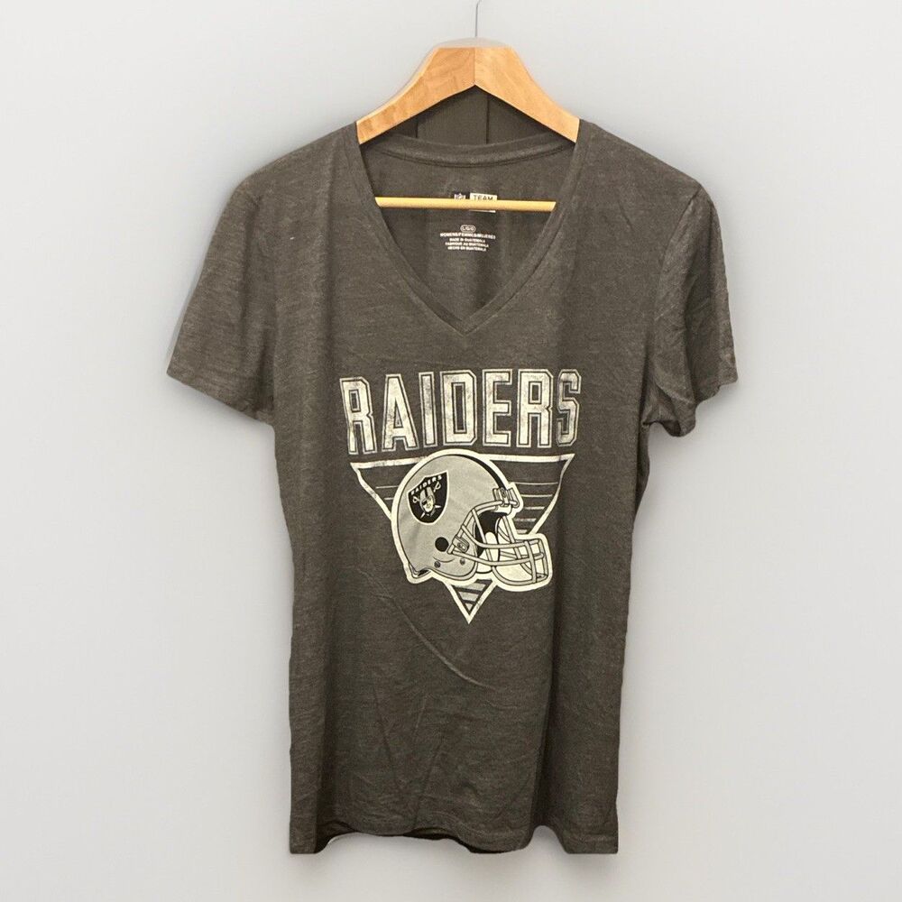 NFL Team Apparel Oakland Raiders Gray Women's Shirt Size L Officially Licensed